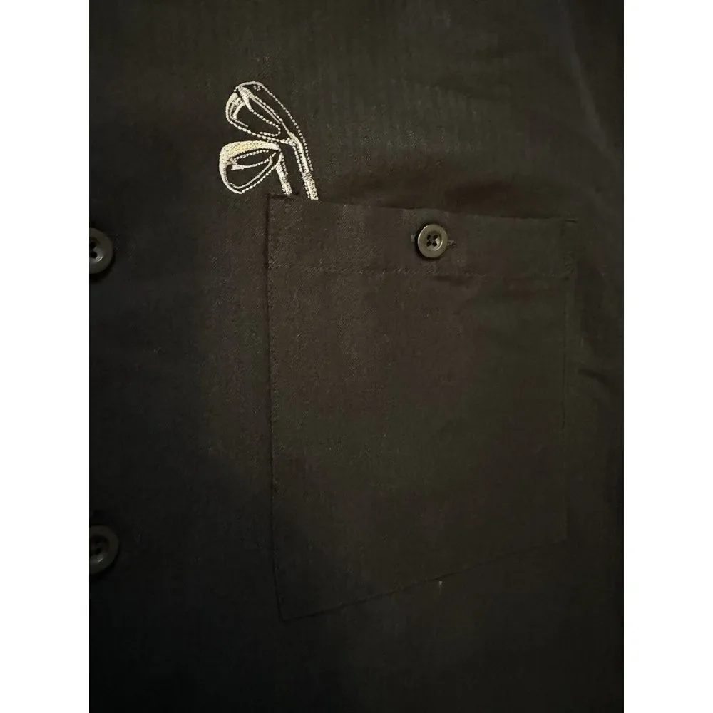 Caribbean Shirt Mens Extra Large Black Hawaiian Polly Wants To Shoot A‎ Birdie